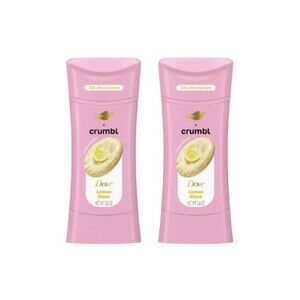 Dove Crumbl Lemon Glaze Deodorant Stick Aluminum Free 2.6oz Set of 2 Limited New